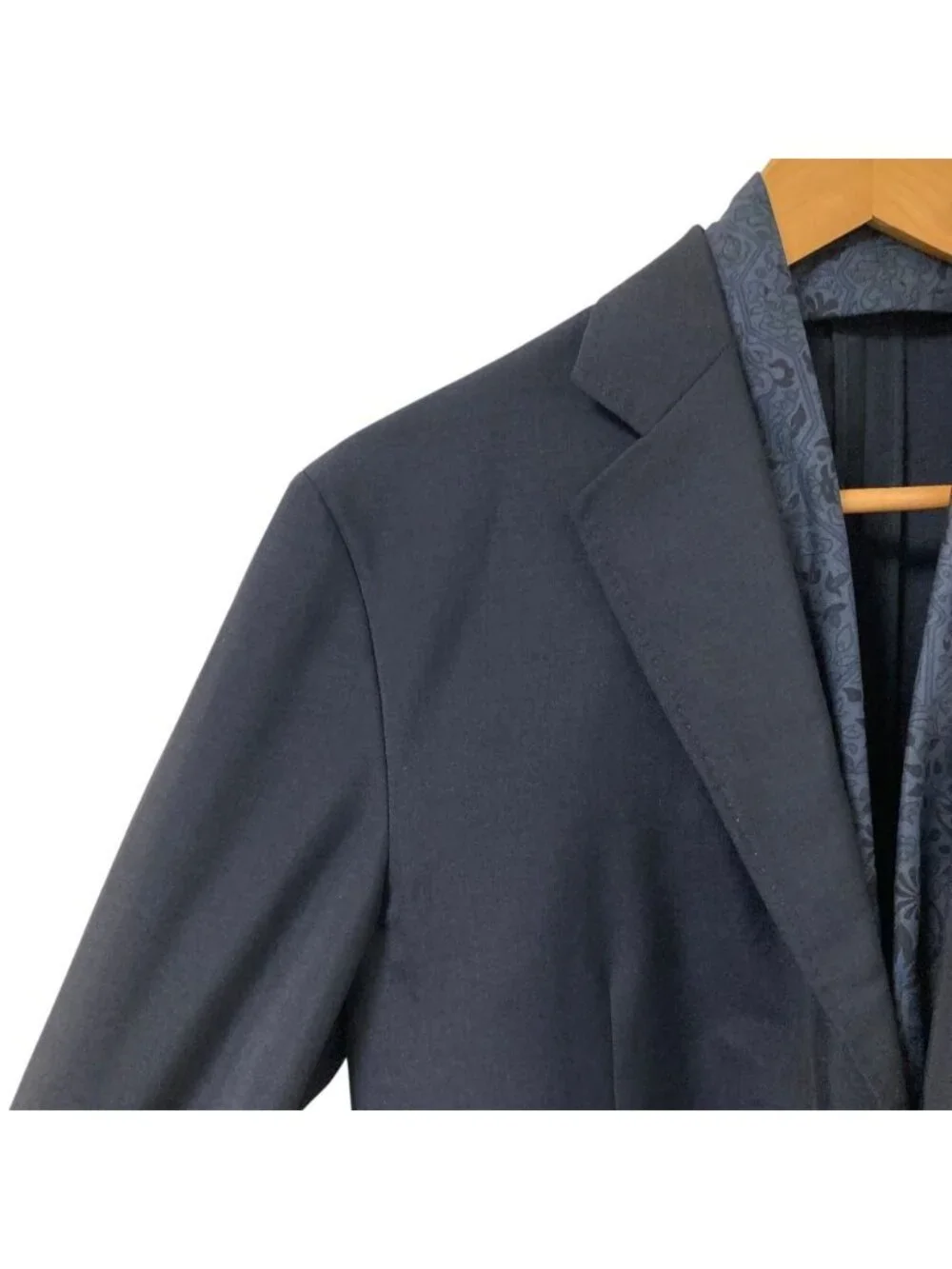 Hermes Mohair Wool Scarf Docking Tailored Jacket 50 Navy - Picture 6 of 12
